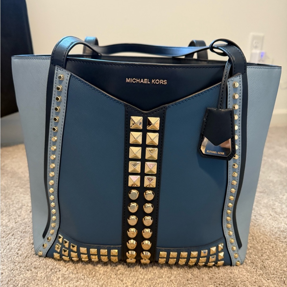 MICHAEL Michael Kors Two-Tone Blue Studded Tote